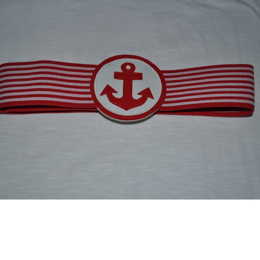 Sailor Belt Boat Anchor Logo Retro Vintage striped Rockabilly 2 belts X $15 - Picture 5 of 6